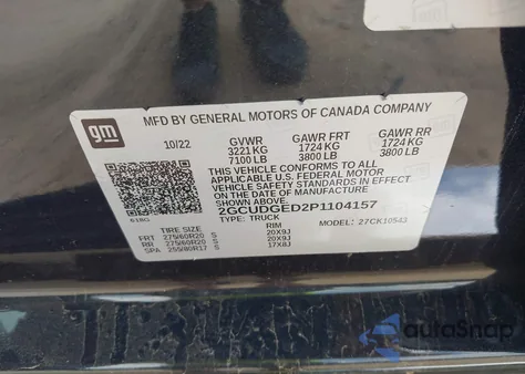 2023 Chevrolet Silverado 1500 4Wd Short Bed Ltz z USA, uszkodzony, nr VIN 2GCUDGED2P1104157